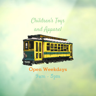 Mata trolley cartoon illustratie raamsticker