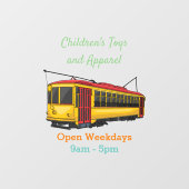 Mata trolley cartoon illustratie raamsticker (Vel)