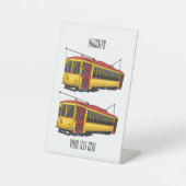 Mata trolley cartoon illustratie reclamebord met voetstuk (Voorkant)