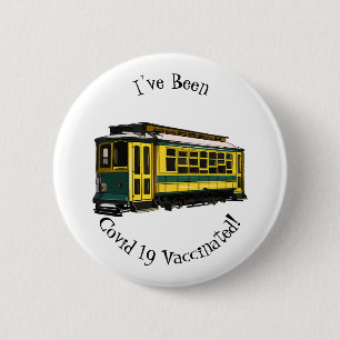 Mata trolley cartoon illustratie ronde button 5,7 cm