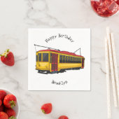 Mata trolley cartoon illustratie servet (Insitu)