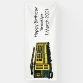 Mata trolley cartoon illustratie spandoek (Verticaal)