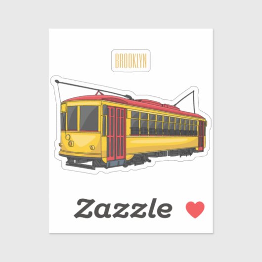 Mata trolley cartoon illustratie sticker (Vel)