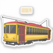 Mata trolley cartoon illustratie sticker (Voorkant)