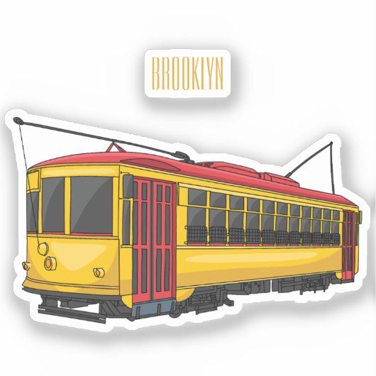 Mata trolley cartoon illustratie sticker (Voorkant)