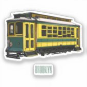 Mata trolley cartoon illustratie sticker (Voorkant)
