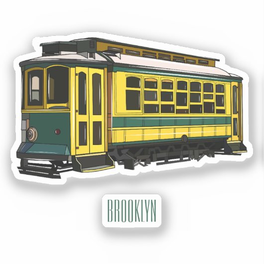 Mata trolley cartoon illustratie sticker (Voorkant)