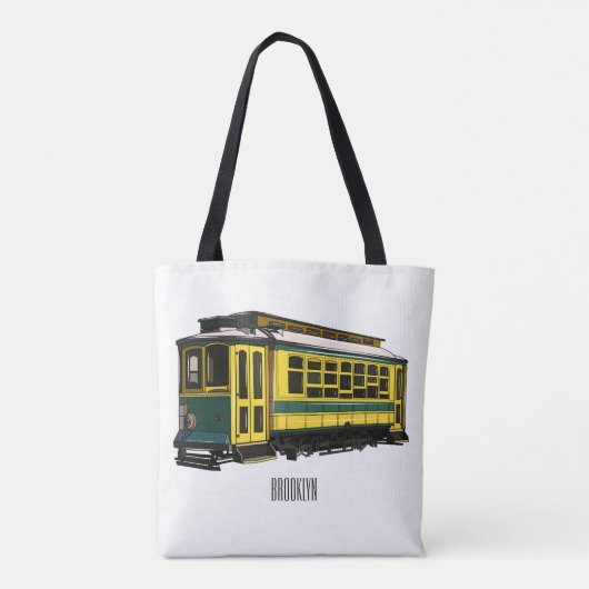 Mata trolley cartoon illustratie tote bag (Achterkant)