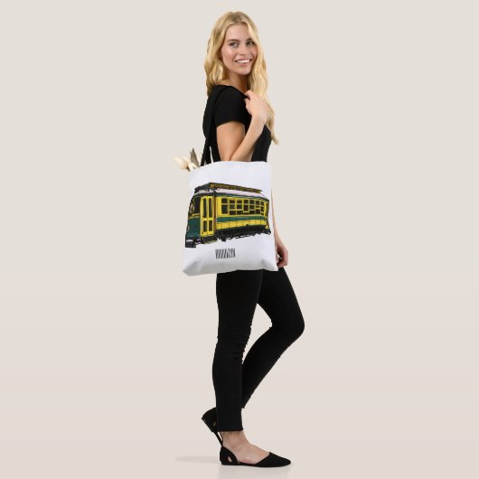 Mata trolley cartoon illustratie tote bag (Op model)