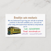 Mata trolley cartoon illustratie visitekaartje (Voorkant)