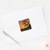 Matabei-Zakura: Weeping Cherry Tree Vierkante Sticker (Envelop)