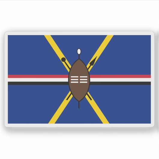 Matabele (Noord-Ndebele) mensen vlag, Zimbabwe Sticker (Voorkant)