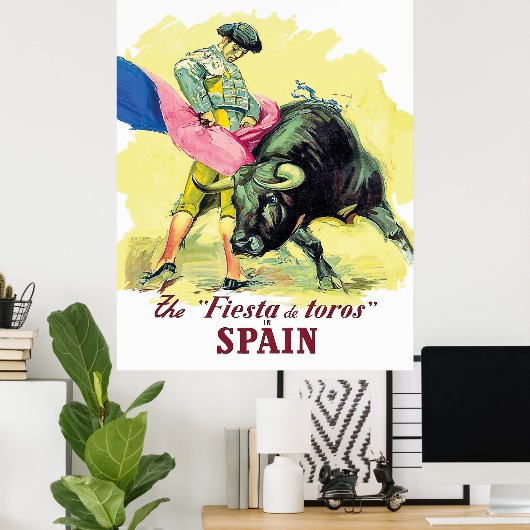 Matador Bulvecht, fiesta de toros, Spanje Poster (Thuiskantoor)