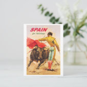Matador en stier. Stierenvechten. Spanje voor fees Briefkaart (Staand voorkant)