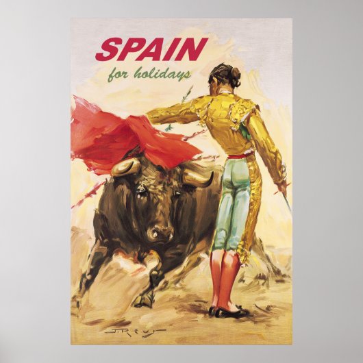Matador en stier. Stierenvechten. Spanje voor fees Poster (Voorkant)