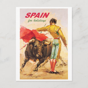 Matador en stier. Stierenvechten. Spanje voor vaka Briefkaart