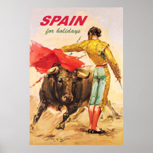 Matador en stier. Stierenvechten. Spanje voor vaka Poster