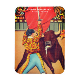  Matador met Cape en Bull, Juarez, Mexico Magneet