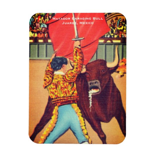  Matador met Cape en Bull, Juarez, Mexico Magneet (Verticaal)