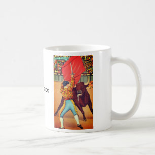 Matador met cape en stier, Ciudad Juárez, Mexico Koffiemok