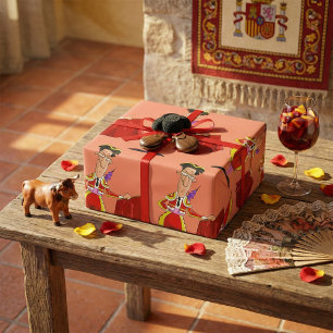 Matador met Rode Cape Spaanse Stierenvechter Cadeaupapier