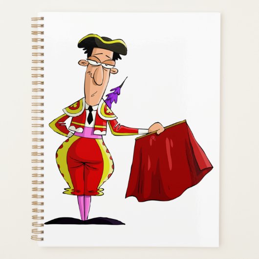 Matador met rode cape Spaanse stiervechter Planner (Voorkant)