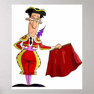 Matador met Rode Cape Spaanse Stiervechter Poster