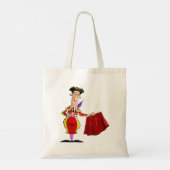 Matador met Rode Cape Spaanse Stiervechter Tote Bag (Achterkant)