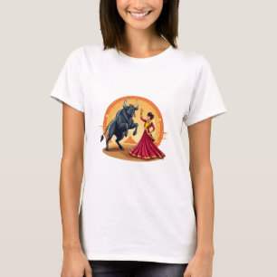 Matador Stierenvechter Spaanse vrouw in traditione T-shirt