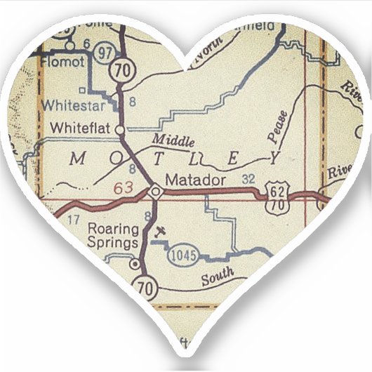 Matador TX Retro Map Sticker (Voorkant)