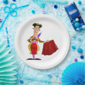 Matador with Red Cape Spanish Bullfighter Papieren Bordje (Feest)