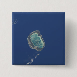 Mataiva Atoll, Tuamotu Archipelago Vierkante Button 5,1 Cm