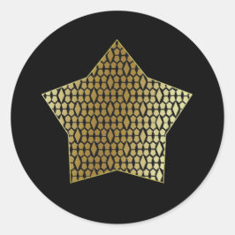 Matalic Gold Honingraat en Diamant ster Ronde Sticker