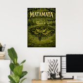Matamata Swamp Creature Retro Art Poster (Thuiskantoor)
