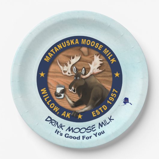 Matanuska elandemelk papieren bordje (Voorkant)
