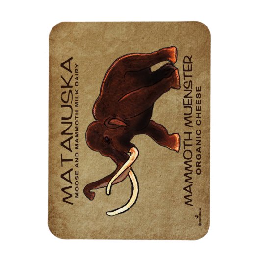 Matanuska Mammoth Muenster Cheese Magneet (Verticaal)