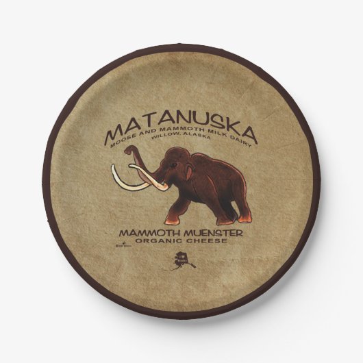 Matanuska Mammoth Muenster Cheese Papieren Bordje (Voorkant)