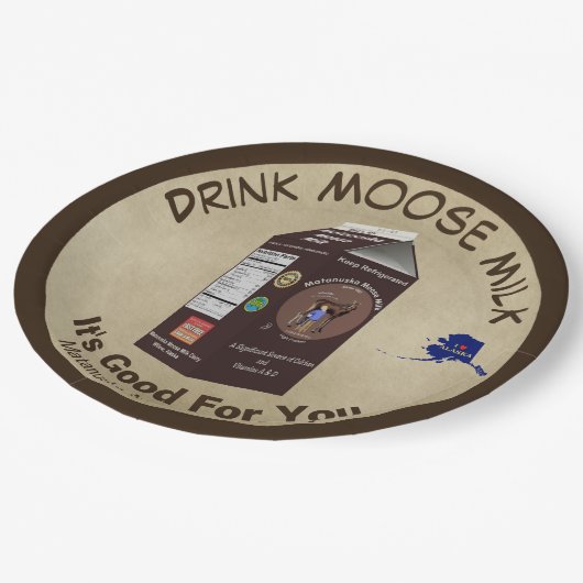 Matanuska Moose Melk Papieren Bordje (Gekanteld)