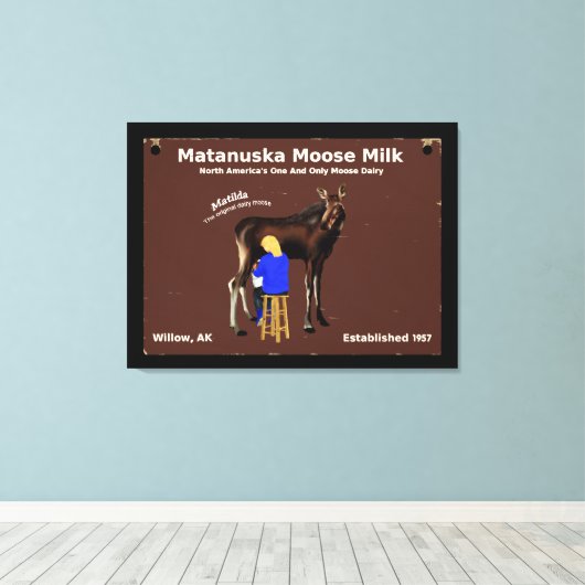 Matanuska Moose Milk Canvas Afdruk (Insitu (Houten vloer))