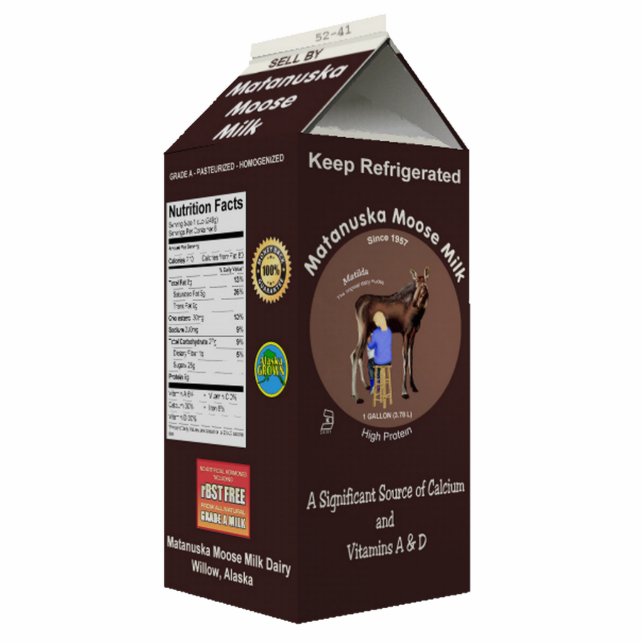 Matanuska Moose Milk Carton Fotobeeldje Magneet (Voorkant)