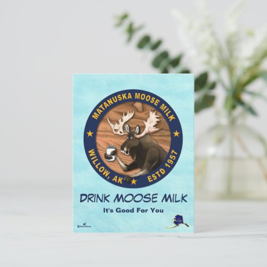 Matanuska Moose Milk Feestdagenkaart (Staand voorkant)