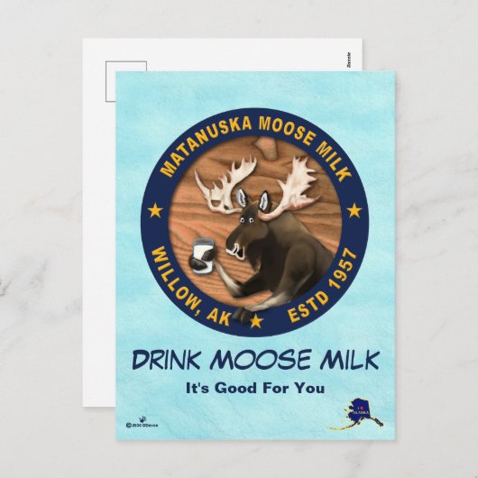 Matanuska Moose Milk Feestdagenkaart (Voorkant / Achterkant)