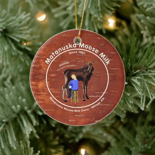 Matanuska Moose Milk Keramisch Ornament (Boom)