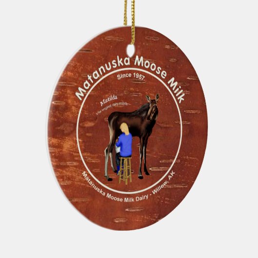 Matanuska Moose Milk Keramisch Ornament (Rechts)