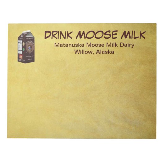 Matanuska Moose Milk Notitieblok (Voorkant)