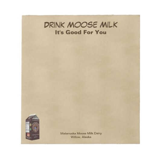 Matanuska Moose Milk Notitieblok (Voorkant)