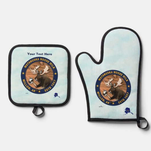Matanuska Moose Milk Ovenwant & Pannenlap Set (Voorkant)