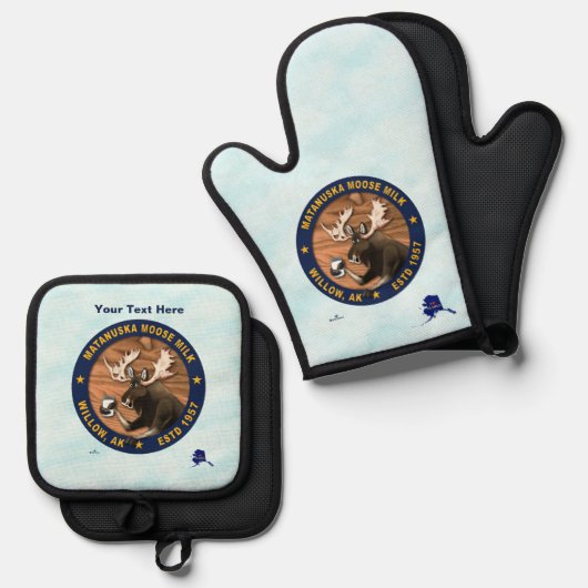 Matanuska Moose Milk Ovenwant & Pannenlap Set (Voorkant / Achterkant)
