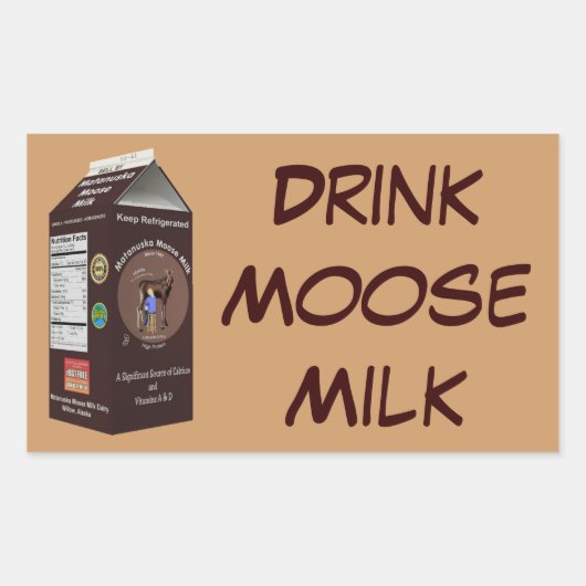 Matanuska Moose Milk Rechthoekige Sticker (Voorkant)