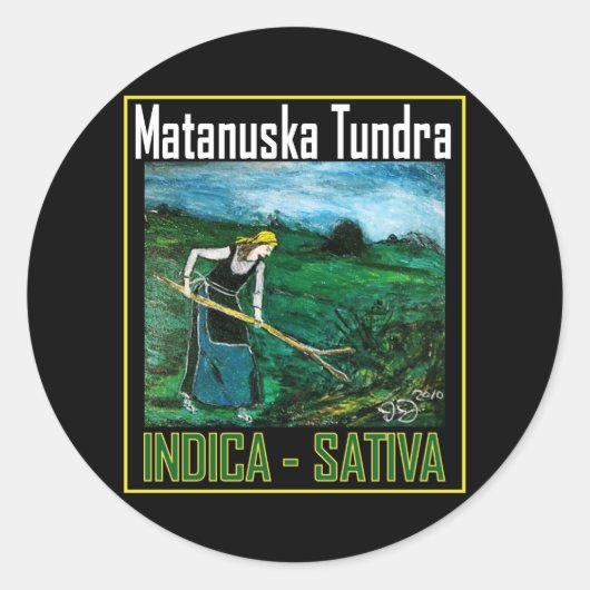 MATANUSKA TUNDRA INDICA SATIVA RONDE STICKER (Voorkant)